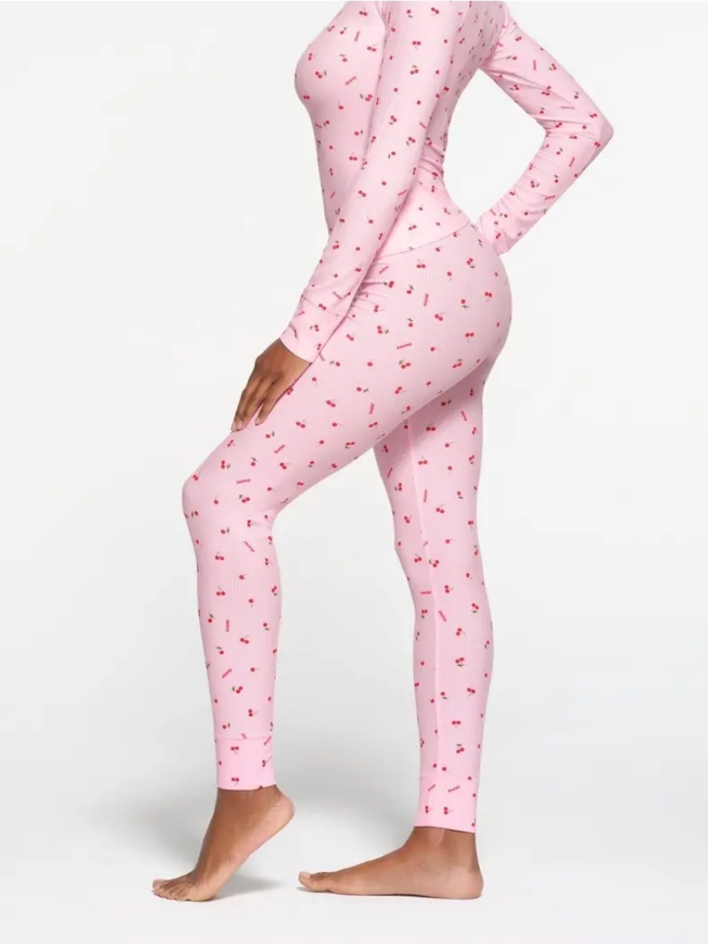 SKIMS Pink Cherry Ribbed sleepwear